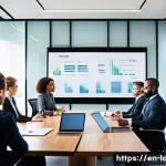 Home 21 프랑스어 실무에 필요한 필수 단어 - A modern corporate meeting room scene featuring a diverse group of professionals engaged in a busine...