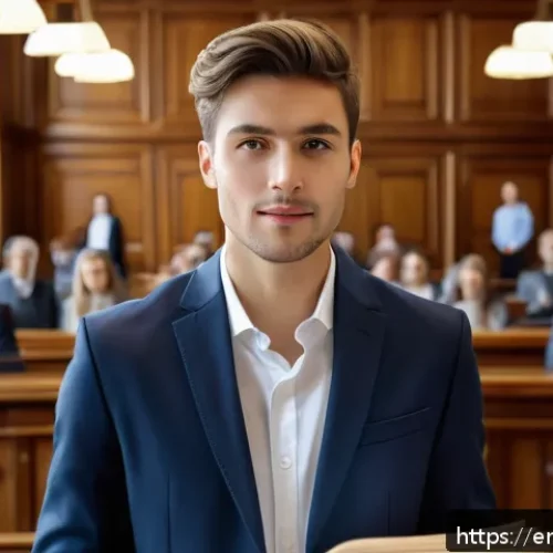 Home 30 프랑스어 전문 용어 공부법 - A professional French legal setting showing a confident young businessperson in smart casual attire ...